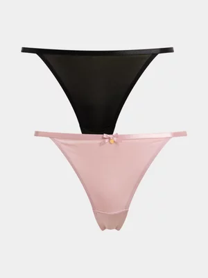 Jet Women’s 2 Pack Blush Black Tanga