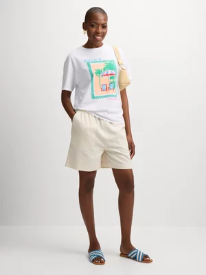 Exact Women's White Graphic Print T-Shirt