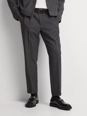 Markham Men's Slim Relaxed Cargo Pocket Charcoal Trouser