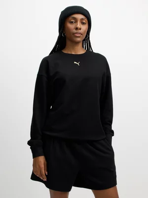 Women's Puma Essential Logo Black/Metallic Crew
