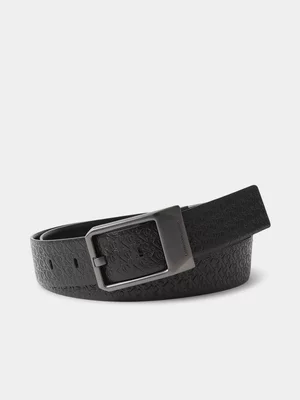 Men's Calvin Klein Black Faceted Buckle 35mm Adj Belt