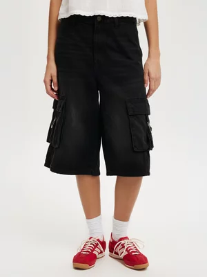 Women's Cotton On Black 91 Baggy Denim Jorts