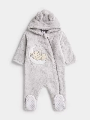 Jet Baby Unisex Grey Shu Fleece Sleepsuit
