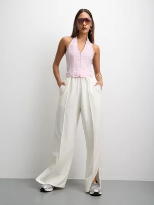 The FIX Women's Milk Scuba Wide Leg Pants