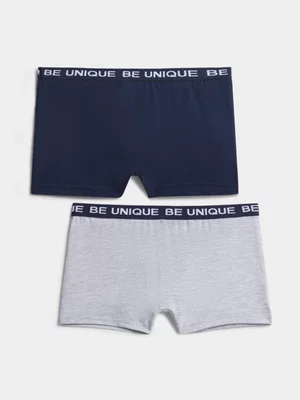 Jet Teen Girls Navy/Grey 2 Pack Boy Leg