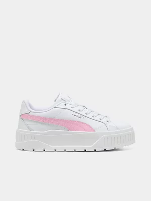 Puma Womens Karmen II White/Pink Shimmer Sneakers 