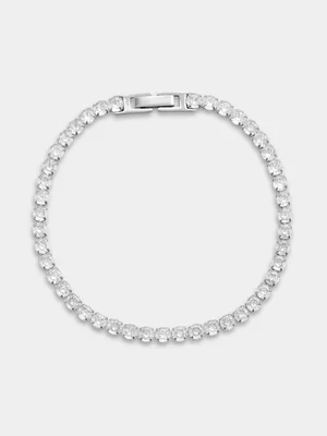 Tempo Jewellery Silver Plated Cubic Zirconia Tennis Bracelet  