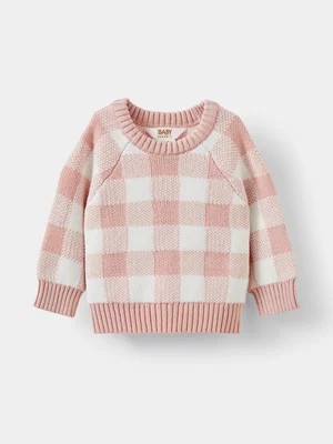 Cotton On Baby Pink Organic Raglan Knit Sweater