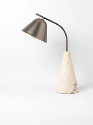 Marble & Black Desk Lamp 53.34cm