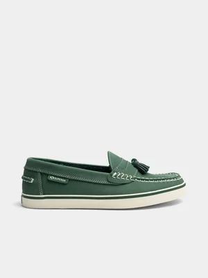 Mens Superga 2006 Nubuck Tassle Green/White Moccasin