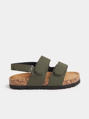 Jet Younger Boys Khaki Velcro Sandal