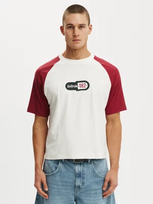 Men's Cotton On White Cropped Fit Blink 182 T-shirt