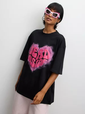 The FIX Women's Black Dead Inside Graphic Top