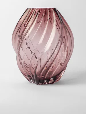Twist Line Glass Vase Wine 23 x 19cm