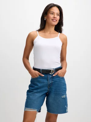 Jet Women's Mid Wash Bermuda Denim Shorts