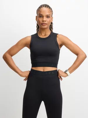 Women's APX Branded Elastic Cropped Black Vest 