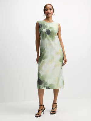 Exact Women's Green Floral Print Dress 