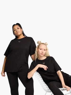 Puma Womens Essential Logo Black Tee