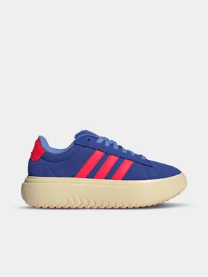 Women's adidas Grand Court Platform Blue/Red Sneaker