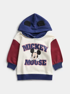 Jet Toddler Boys Navy Mickey Mouse 3D Ears Hooded Active TOP