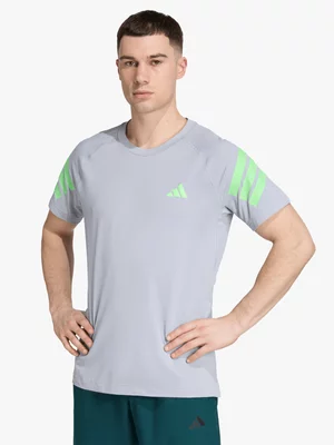 adidas Mens Icons 3-Stripes Halo Silver/Lime Burst Tee