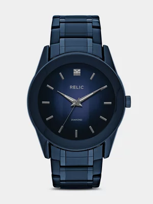 Relic By Fossil Rylan Blue Plated Stainless Steel Bracelet Watch