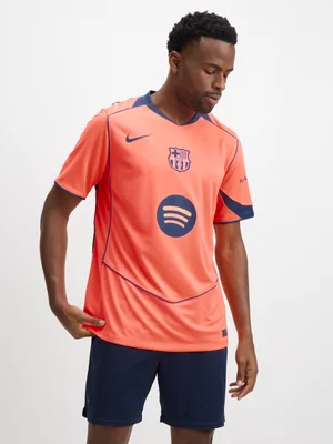 Nike Mens Barcelona 3rd 25/26 Mango/Navy Stadium Jersey