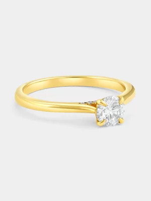 Yellow Gold Moissanite Solitaire Women's Ring