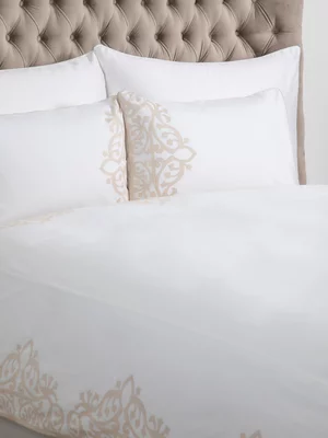 Grace Penelope Embroidery Duvet Cover Set Natural