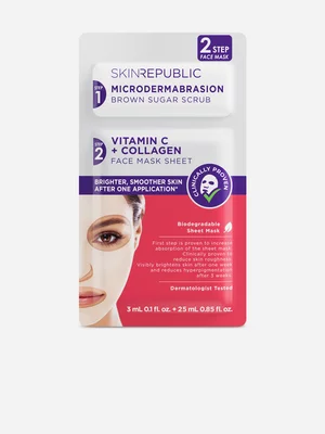 Skin Republic 2 Step Brightening Vitamin C + Collagen Face Mask