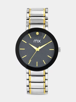 MX Gold & Silver Plated Blue Dial Two-Tone Bracelet Watch 