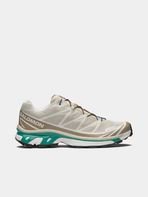 Salomon Women's XT-6 Beige/Teal Sneaker