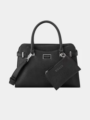 Women's Guess Black Rosie Satchel Bag