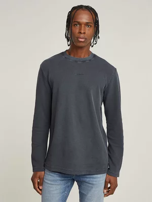 G-Star Men's Overdyed Dark Blue Tweeter Long-Sleeve T-Shirt