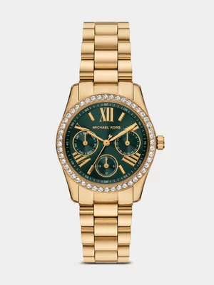 Michael Kors Lexington Gold Plated Stainless Steel Multi Dial Bracelet Watch