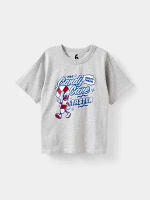 Cotton On Kids Girl Grey Poppy Oversize Graphic T-shirt