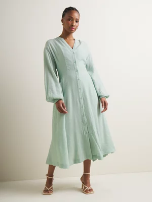 Women's Iconography Mandarin Collar Fit & Flare Dress