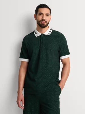 Fabiani Men's Green Towelling Co-Ord Polo Shirt