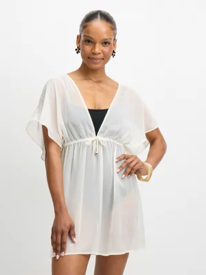 Jet Women's Cream Cover Up With Lurex