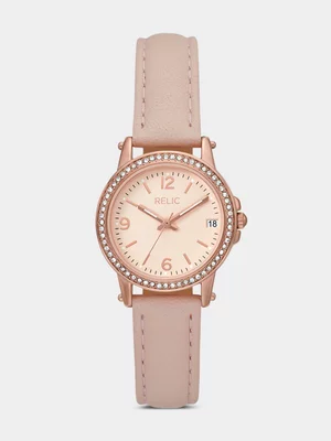 Relic By Fossil Matilda Rose Plated Blush Leather Watch