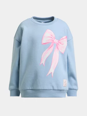 Exact Older Girl's Blue Graphic Print Sweat Top