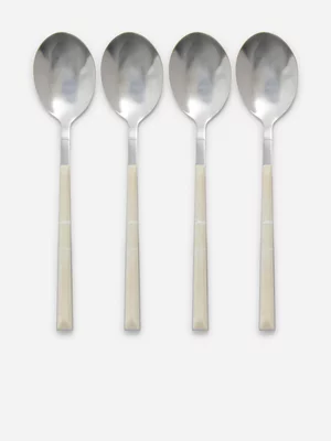 Jet Home White 4 Piece Layered Dinner Spoon
