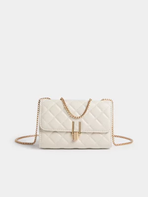 Exact Women's White Clutch Crossbody Bag