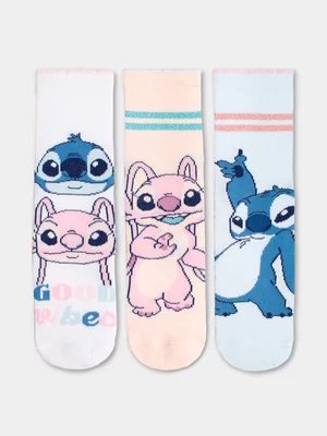 Stitch Multi 3Pk Anklet Socks