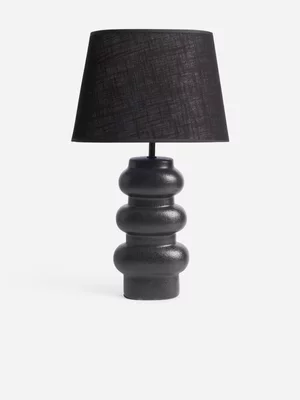 Jet Home Black Ribbed Ring Bedside Lamp