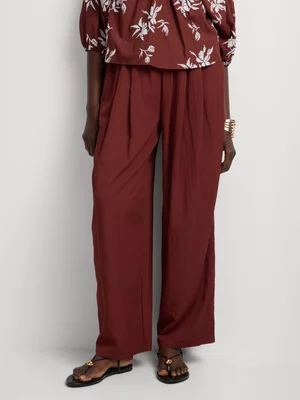 Soft Elasticated Waist Wide Leg Pants