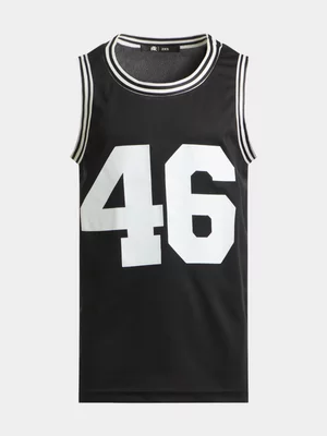 Jet Teen Boys Black And Stripe Birdseye Vest