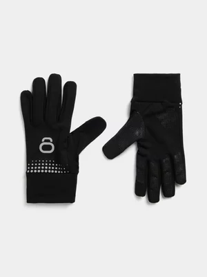 TS Player Grip Black/Silver Soccer Gloves