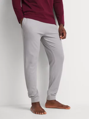 Markham Men's Cuffed Waffle Sleepwear Grey Knit Pant