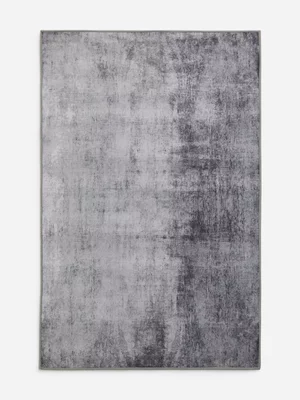 Jet Home Charcoal Distressed Chenille Rug